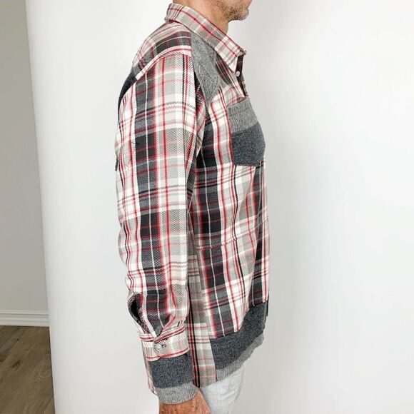 DRx Romanelli Vintage Mens Size XL Joyce Plaid and Sweater Shacket Jacket Shirt - Picture 4 of 9